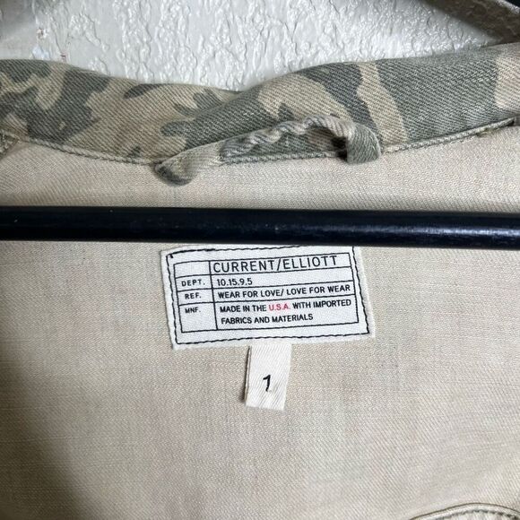 Current Elliot Womens Camo Print Button Down Coat 1 - Picture 5 of 7